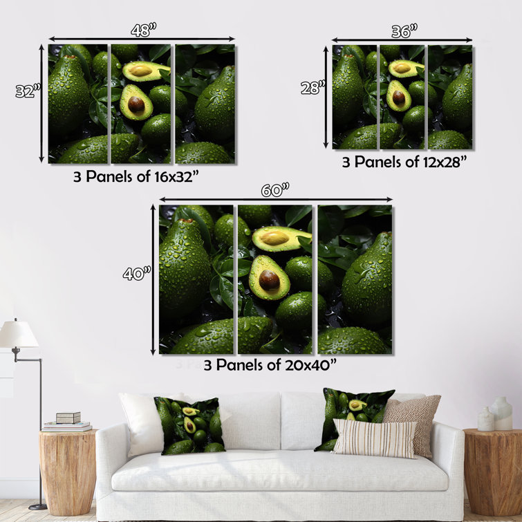 Ebern Designs Ripe Avocado III Fruits Metal Wall Art Set Wayfair Canada